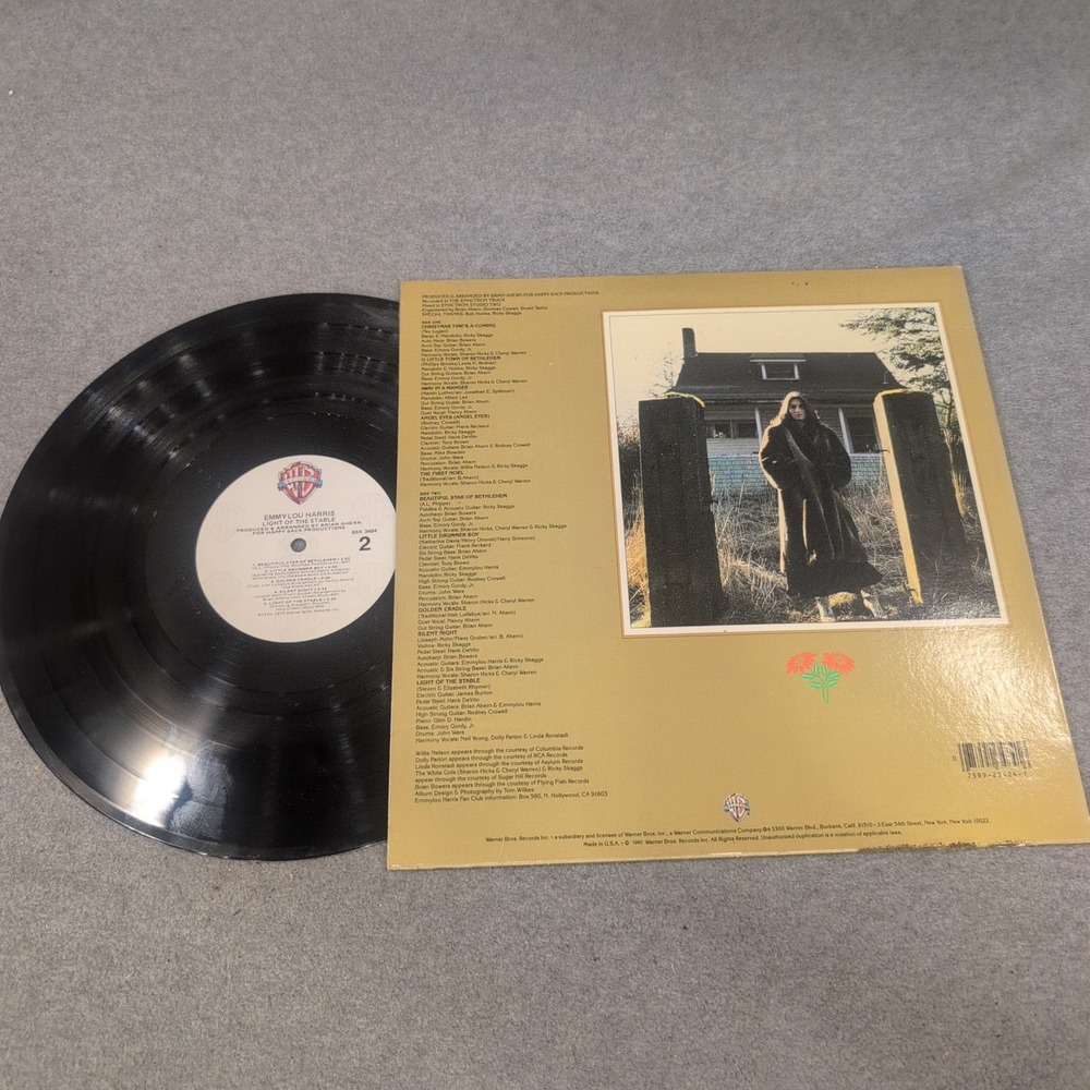 Emmylou Harris Light of the Stable The Christmas Album Vinyl LP BSK 3484 1980 - Picture 2 of 2